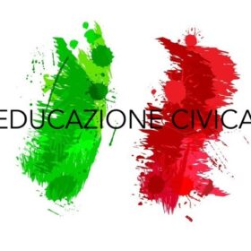 Educazione civica con bandiera italiana
